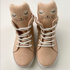 Suede Kitty High-Top Sneakers for Toddler Girls